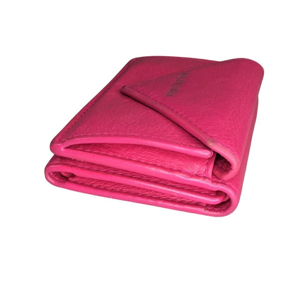 Balenciaga Papier Mini Wallet Pink Leather Envelope Design Foldable Wallet - Picture 3 of 7
